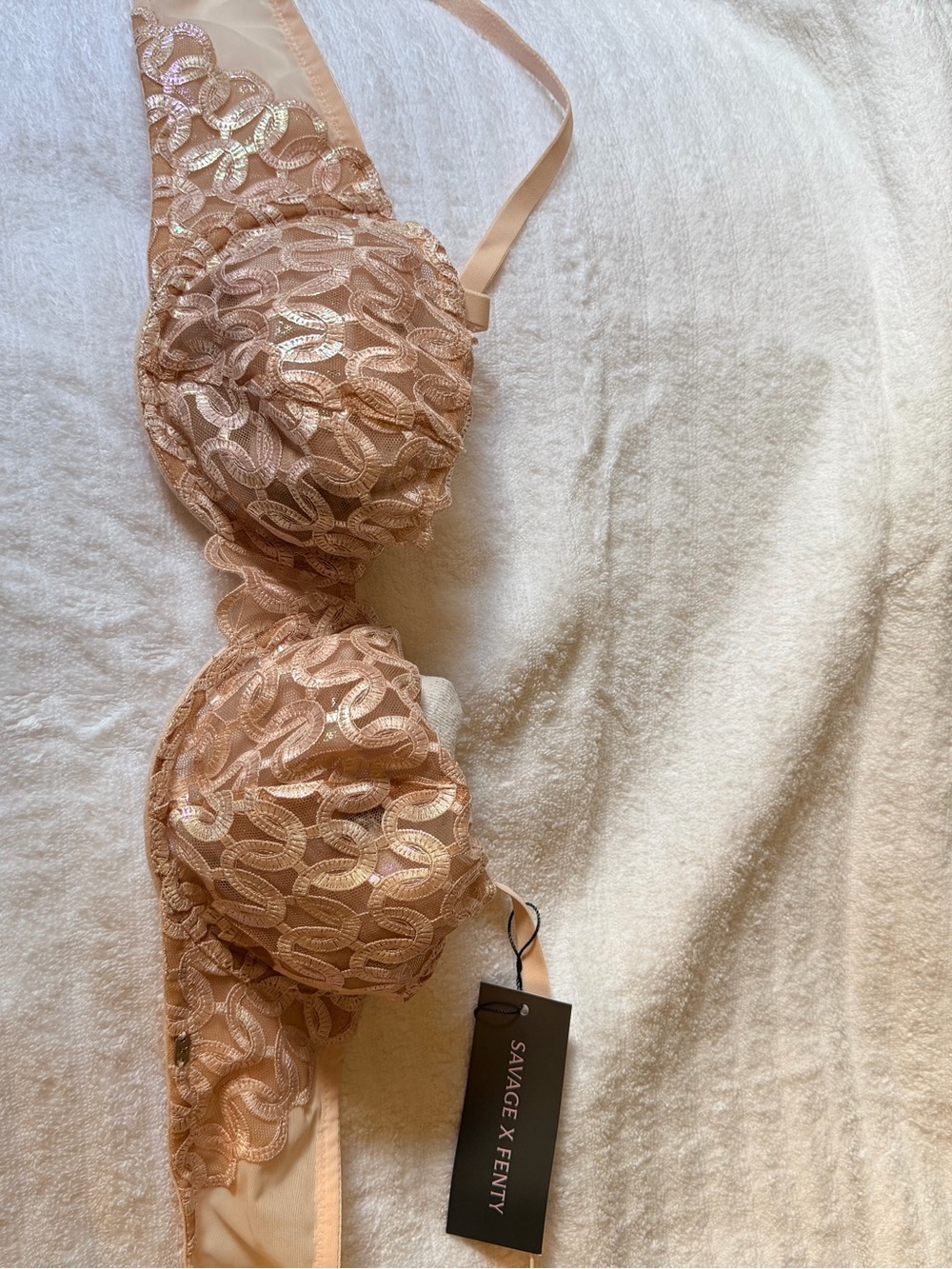 Savage X Fenty Peach Lace Underwire Bra